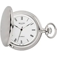 Regent Taschenuhr P718-19437740, (Set, 2-tlg., mit dazu passender Kette), Herrenuhr, Handaufzug, Acrylglas, Geschenkidee silberfarben