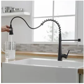 Timaco Hochdruck Küchenarmatur Schwarz