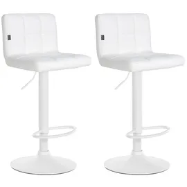 CLP Barhocker Feni 2er Set höhenverstellbar drehbar Kunstleder Metall Weiß