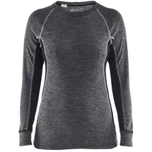 Blåkläder Damen Unterhemd Warm 100% Merino, Mittelgrau/Schwarz, Größe M