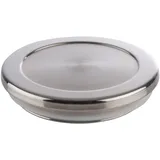 APS 82360 Deckel für Weck-Gläser, Deckel mit Silikondichtung, passend für Gläser mit Ø 10,5 cm, Höhe 2 cm, Edelstahl 18/8 (passend zu 82346 + 82347)