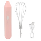 Elektrischer Handmixer, Wiederaufladbarer Handmixer, Schneebesen-Set, Kabellose Handküchenmaschine, USB-wiederaufladbarer Elektrischer Schneebesen Zum Kochen, Backen (Rosa)