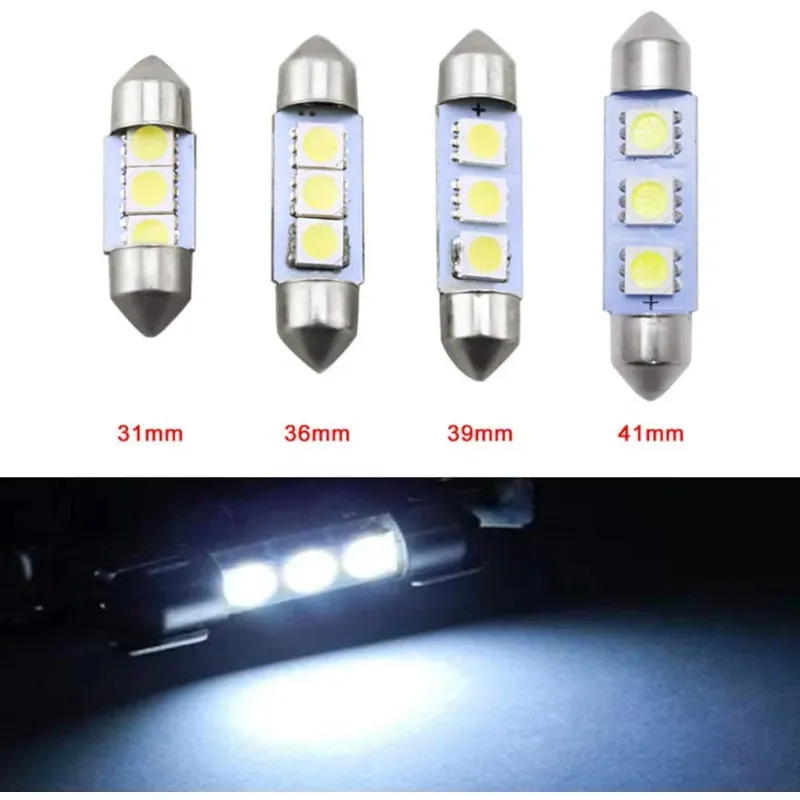 LED-Diodenlampen, C5W, 3 SMD, 36 mm, 12 V, weißes Licht