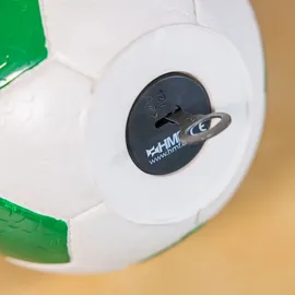 HMF Spardose Fußball Lederoptik 15 cm Durchmesser, Grün Weiß