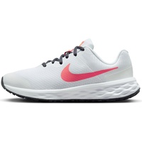 Nike Revolution 6 NN (GS) Sneaker, White/SEA Coral-Gridiron-Laser ORAN, 36.5