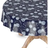 ANRO Wachstuchtischdecke Rund Ø 140 cm Blau