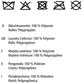 Wenko Wäschesammler Corno Taupe, stabiler schmaler Wäschekorb mit Rollen und Deckel, Wäschetruhe aus 100% Polyester, Fassungsvermögen 43 L, (B x 60 x 40 cm