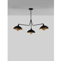 Nova Luce Mirba 3-flg. Ø 113 cm schwarz/goldfarben