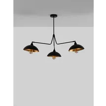 Nova Luce Mirba 3-flg. Ø 113 cm schwarz/goldfarben