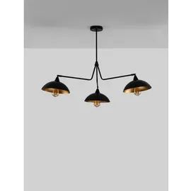 Nova Luce Mirba 3-flg. Ø 113 cm schwarz/goldfarben