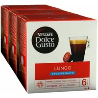 Nescafé DOLCE GUSTO Caffè Lungo Decaffeinato,Entkoffeiniert, Kaffee,3x16 KAPSELN