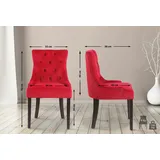 CLP Esszimmerstuhl Aberdeen Samt rot/antik