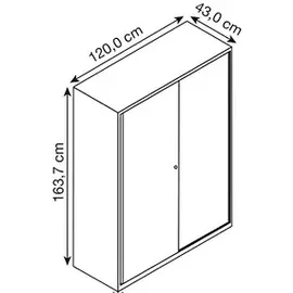 BISLEY ECO Büroschrank 120 x 43 x 163,7 cm grau