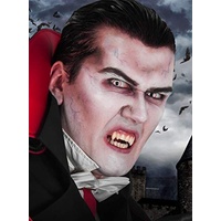 Halloween Schminke Komplett-Set Vampir mit perfekt abgestimmten Komponenten - Make-Up - Vampirzähne - Kunstblut - Kontaktlinsen - Halloween, Karneval & Mottoparty