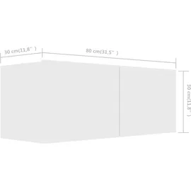 vidaXL TV-Schränke 3 Stk. Weiß Holzwerkstoff
