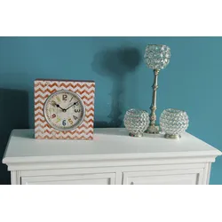 Tischuhr "- Orange-", weiß (weiß, rot), MYFLAIR MÖBEL & ACCESSOIRES, Tischuhren