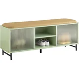 SoBuy Schuhbank mit Sitzfläche und Schiebetüren MDF Glas Grün, FSR115-GR