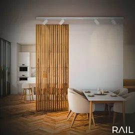 Briloner Rail Schienensystem, Erweiterungsset, 2x GU10 Spots, Schwenkbar, Drehbar, Weiß, 0,75 m,