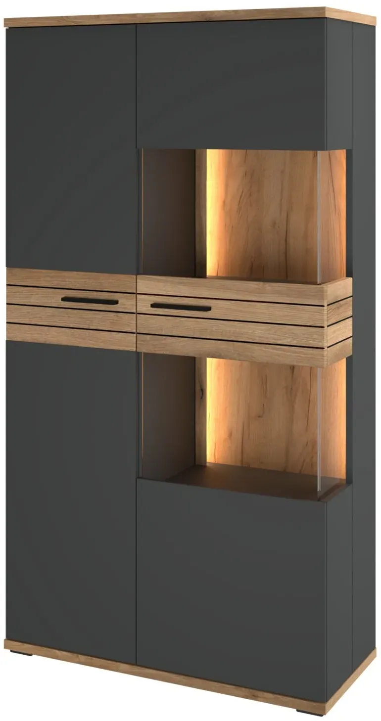 Set one by Musterring Highboard SET ONE QUINCY - B/H/T ca. 80.00x155.00x40.00