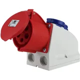 PC-Electric PCE CEE-Kombi-Wandsteckdose 1xSchutzkontakt 1xCEE 32A rot