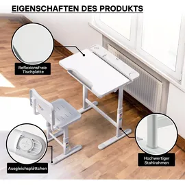 toboli Kinderschreibtisch Toboli mitwachsend neigungs-/höhenverstellbar grau