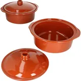 Mambocat Tontopf Cocotte Topf-Set 4-tlg. 2 x Tontopf Cocotte 4,5 L + 2 x Deckel