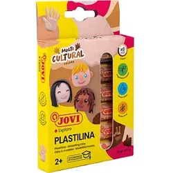 JOVI Knete PLASTILINA farbsortiert, 6 Farben je 15,0 g