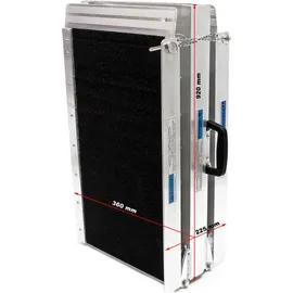 Wiltec Rollstuhlrampe doppelt faltbar 183 cm 270 kg rutschfest Aluminium schwarz