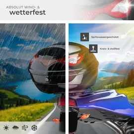 Tectake tectake® Motorradkoffer Sergej Volumen 22 l, großer Reflektor Schwarz