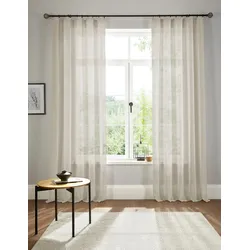 Gardine »Fiete«, (1 St.), Leinen Optik, Sichtschutz, halbtransparent, einfarbig, Leinenoptik, 47361149-4 beige