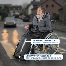 Maximex Rollstuhl-Wärmesack, Wasser- und winddichter Rollstuhlsack, Schutz vor Kälte, Nässe und Schmutz, Polyester, 130 cm Länge