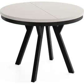 WFL GROUP Runder Esstisch 100 x 77 x 100 cm beige