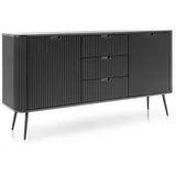 Deine Möbel 24 Kommode 168 x 87 x 39 cm Weiß/Schwarz/Beige/Gold