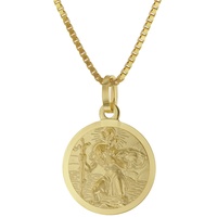 trendor 41375 Kinder-Anhänger Christophorus Gold 585 mit vergoldeter Halskette, 40 cm