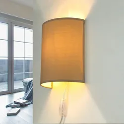 Licht-Erlebnisse Wandleuchte mit Kabel Schalter Kaffeebraun Stoff ALICE