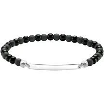 Thomas Sabo Gravierbares Armband mit Beads schwarz silberfarben A2179-023-11 Größe 21