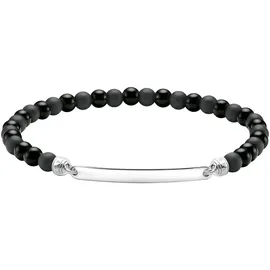Thomas Sabo Gravierbares Armband mit Beads schwarz silberfarben A2179-023-11 Größe 21