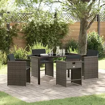 vidaXL Garten Essgruppe 5-tlg. Grau