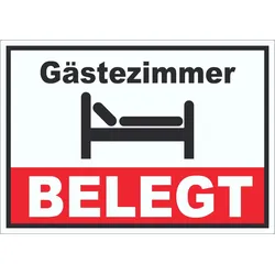 Gästezimmer BELEGT Aufkleber A4 (210x297mm)