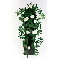 Seidenblumen Roß Rosenranke 62cm weiß ZF Kunstpflanzen Kunstblumen künstliche