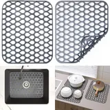 Spülbeckeneinlage Silikonmatte für Küche, 2er-Set Spülbeckenmatte & Spülbeckeneinlage 29,5x34,5cm Abtropfmatte aus Ultraweichem Silikon Gegen Kratzer im Edelstahl Spülbecken (Nicht Löchern)