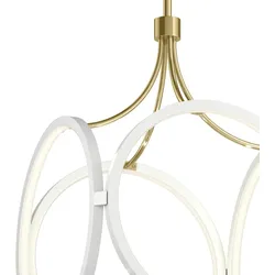 Licht-Erlebnisse Pendelleuchte ZERMAT Creme-Gold Aluminium Eisen mattes Acryl LE121095