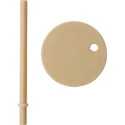 Kids Personal Becherdeckel mit Strohhalm beige