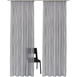 OTTO home Gardine OTTO HOME "Dimona" Gr. 1, grau (silbergrau), B:140cm H:145cm, Voile, Polyester, Gardinen, Gardine, 2er-Set, transparent, Voile, Polyester
