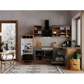 Respekta L-Küchenzeile Hilde LBBEKBL280EGC ohne E-Geräte 280 cm Grau