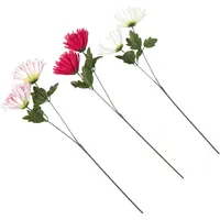 Homescapes KUNSTBLUMEN Chrysanthemen rot, creme - 3er-Set langstielig 60 cm