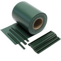 Wiltec Sichtschutz Streifen, 35mx19cm grün aus PVC 650g/m2, mit 20 Clips, Zaunfolie
