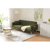 MODFU Schlafsofa mit Bettfunktion, Bettsofa,Klappsofa,Gästebett, verstellbarem Winkel grün