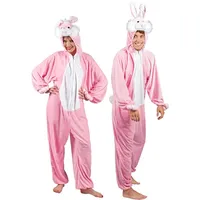 Boland - Erwachsenen-Kostüm Hase, Kapuzen-Overall aus Plüsch, Tiermotiv, Reisverschluss vorne, Kaninchen, Häschen, Bunny, Karneval, Fasching, Mottoparty