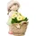 Outsunny Gartenfigur Mädchen mit Blumentopf Wetterbeständige Gartenstatue
